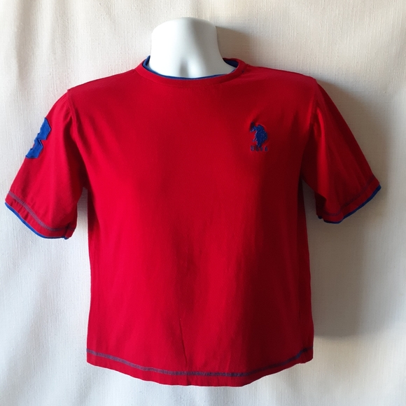 U.S.Polo Assn.boys red short-sleeve t-shirt size 18 - Picture 1 of 9
